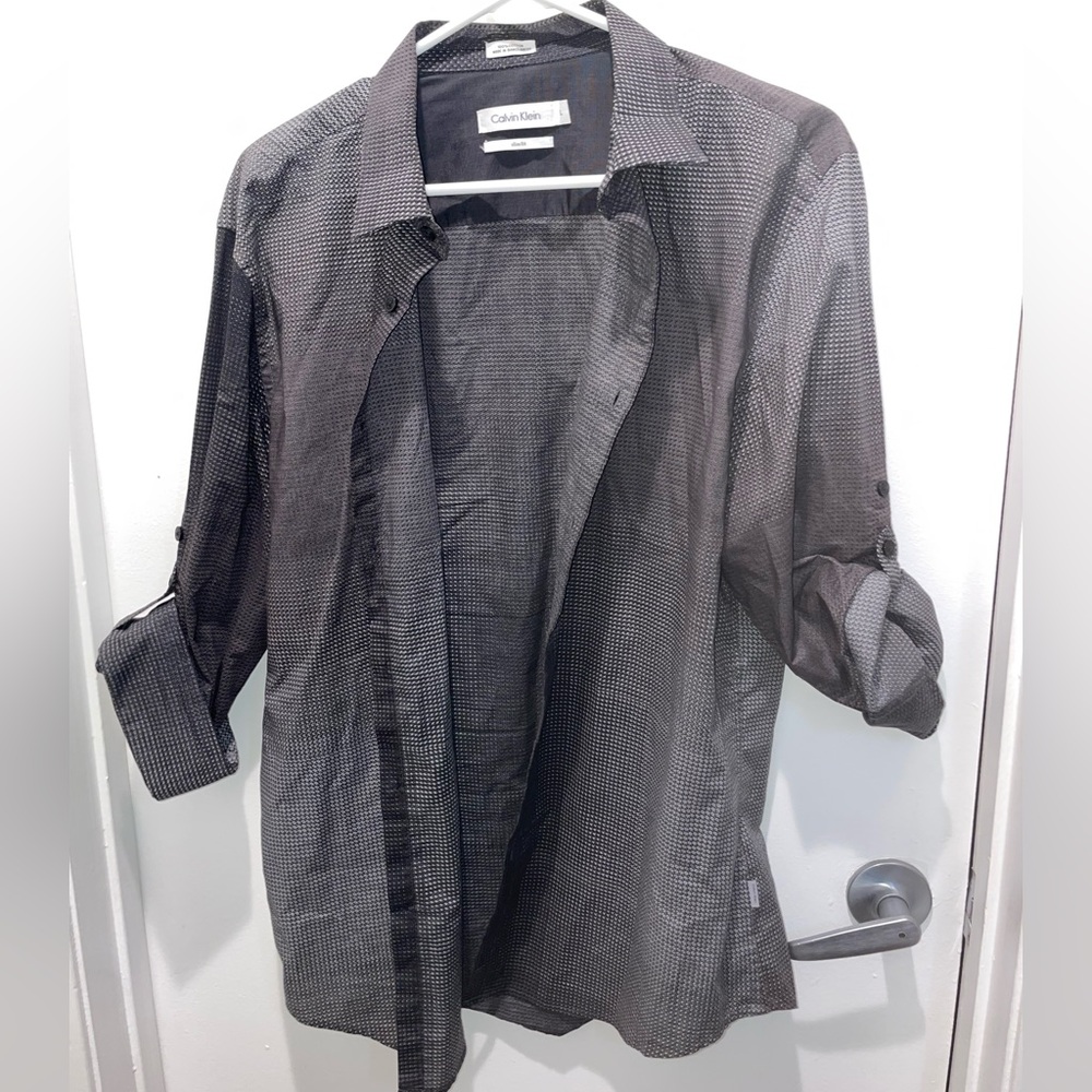 Calvin Klein Dark Gray Slim Fit Shirt